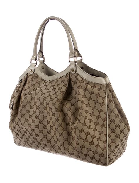 leather gucci big tote bag|gucci gg canvas tote bag.